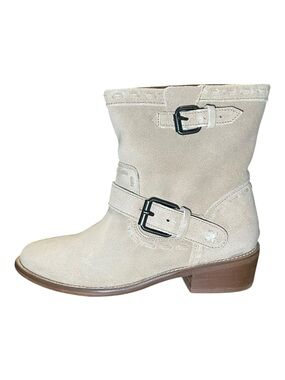 Musse & Cloud Ambrosia Tan Suede Ankle Boots with Buckles NWT